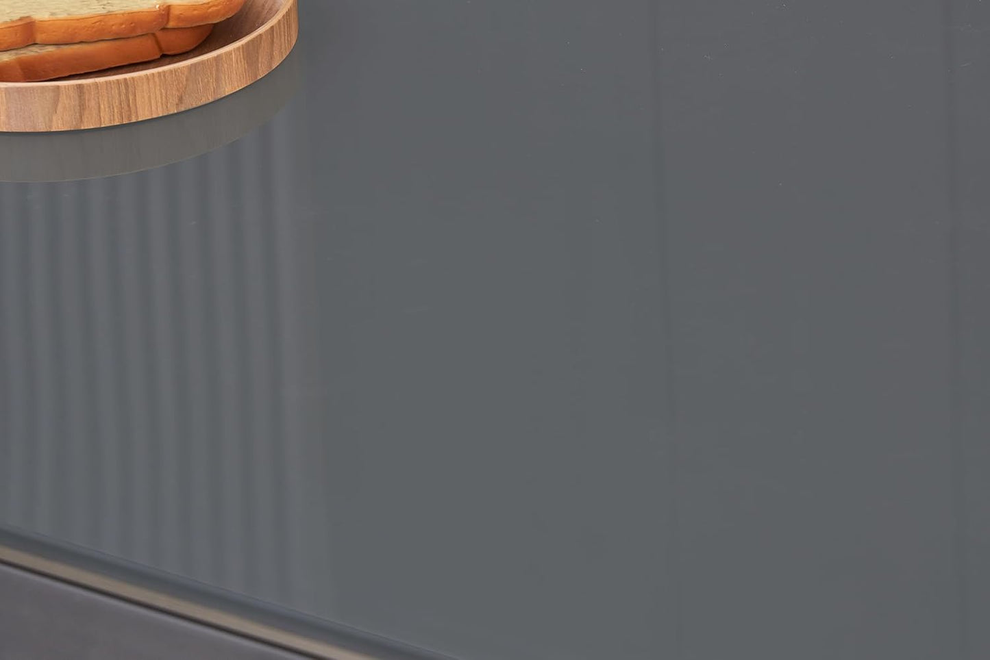 Grey Glass Dining Table with 4 Hatched Faux Leather Dining Chairs