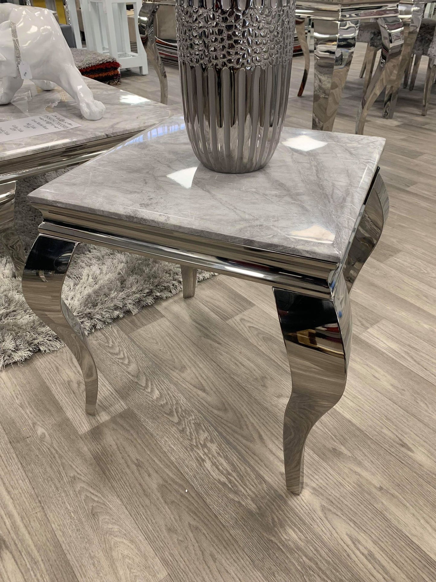 Grey Marble Lamp Table