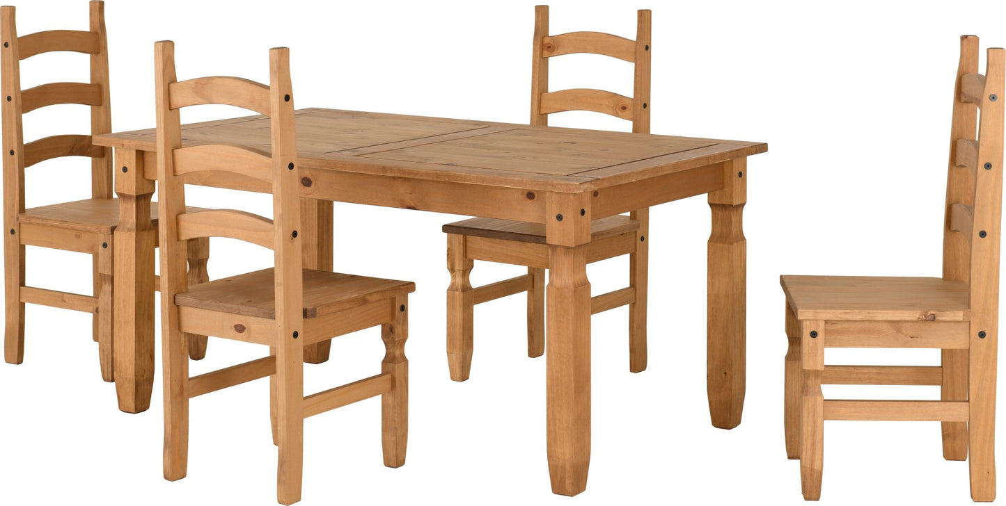 CORONA 5' DINING SET - DISTRESSED WAXED PINE