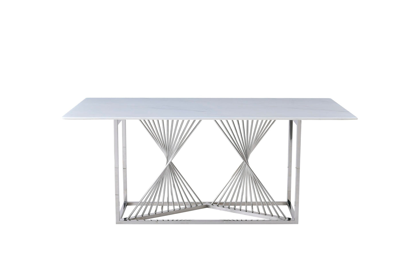 White Ceramic 180cm Silver Frame