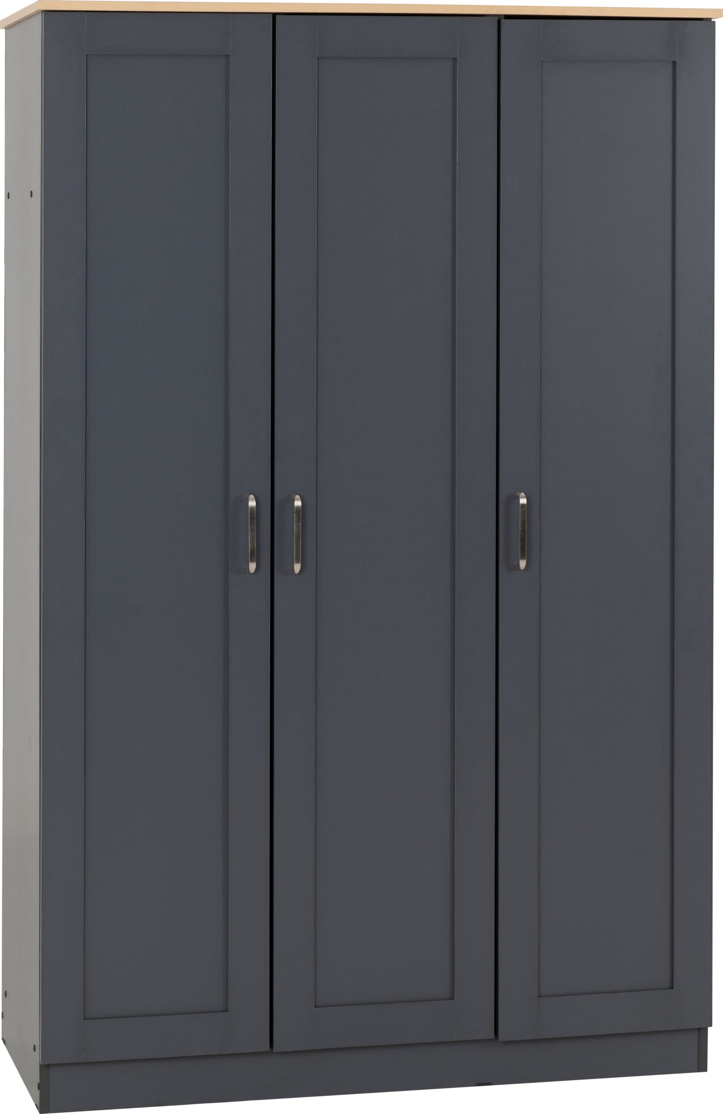PORTLAND 3 DOOR WARDROBE - GREY/OAK EFFECT