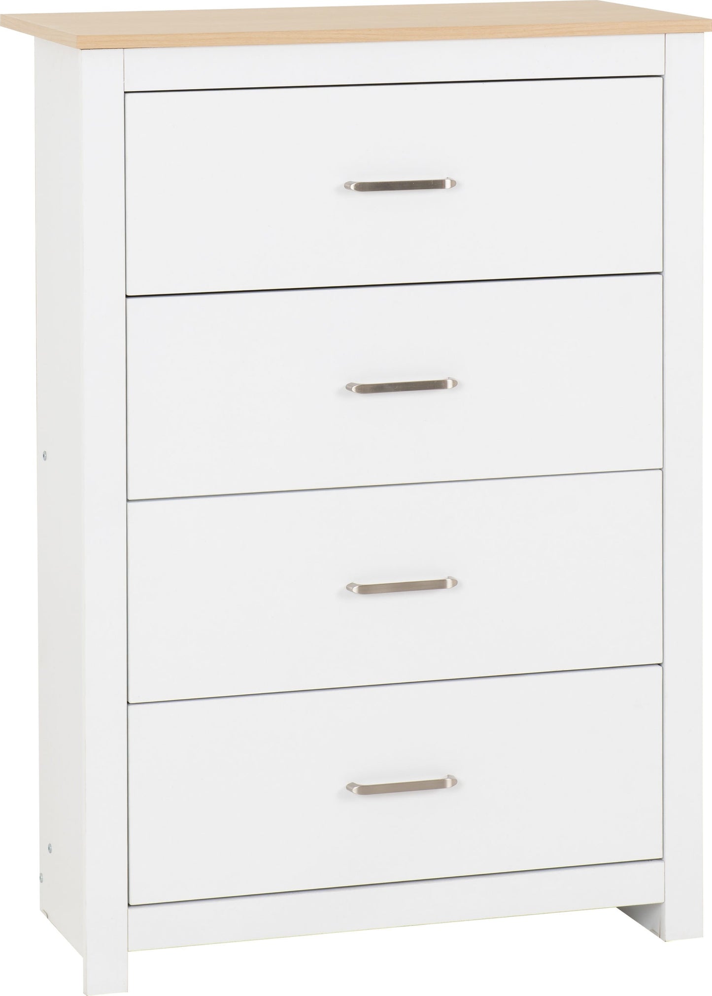 PORTLAND 4 DRAWER CHEST - WHITE/OAK EFFECT