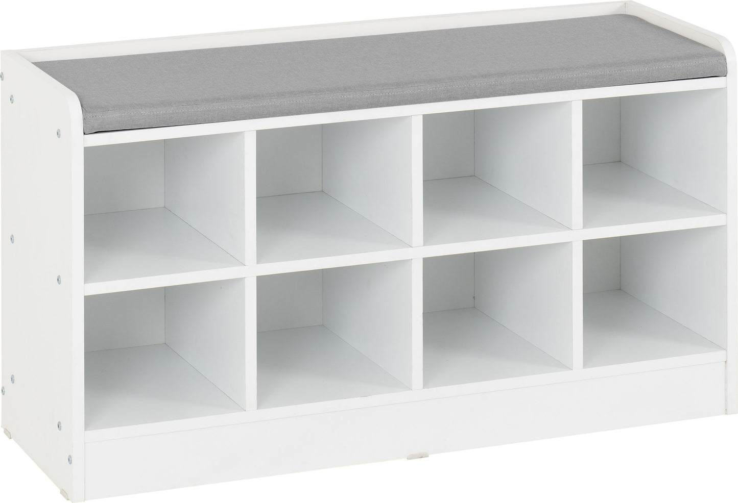 PORTLAND SHOE BENCH - WHITE/STEEL FABRIC