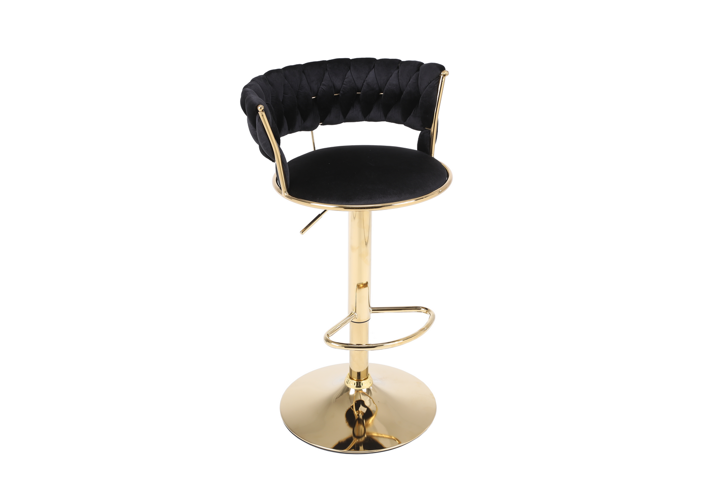 Set of 2 Black & Gold Bar Stool
