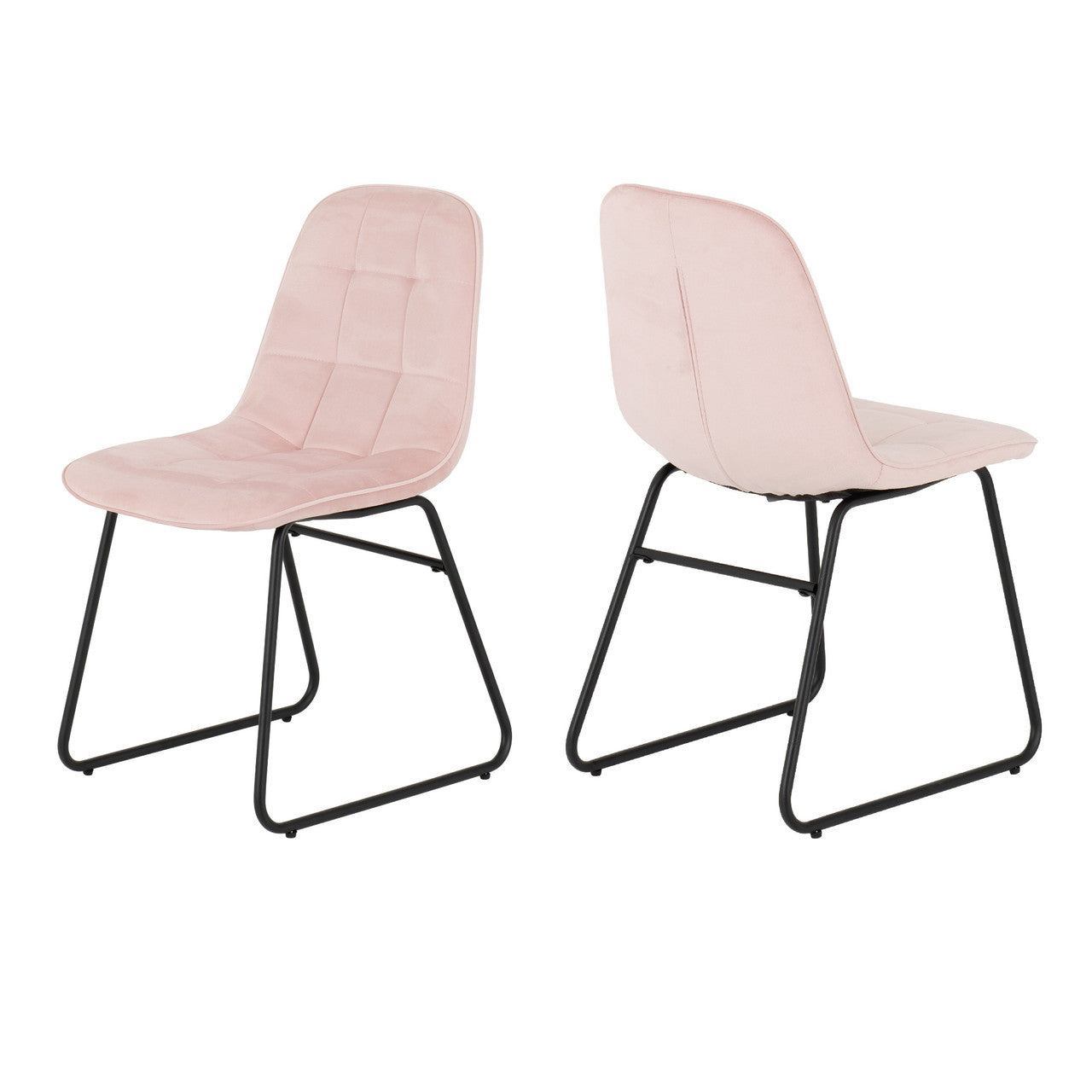 LUKAS CHAIR (BOX OF 2) - BABY PINK VELVET