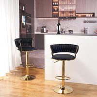 Set of 2 Black & Gold Bar Stool
