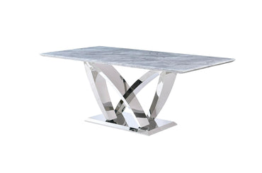 Grey Marble & Chrome Dining Table