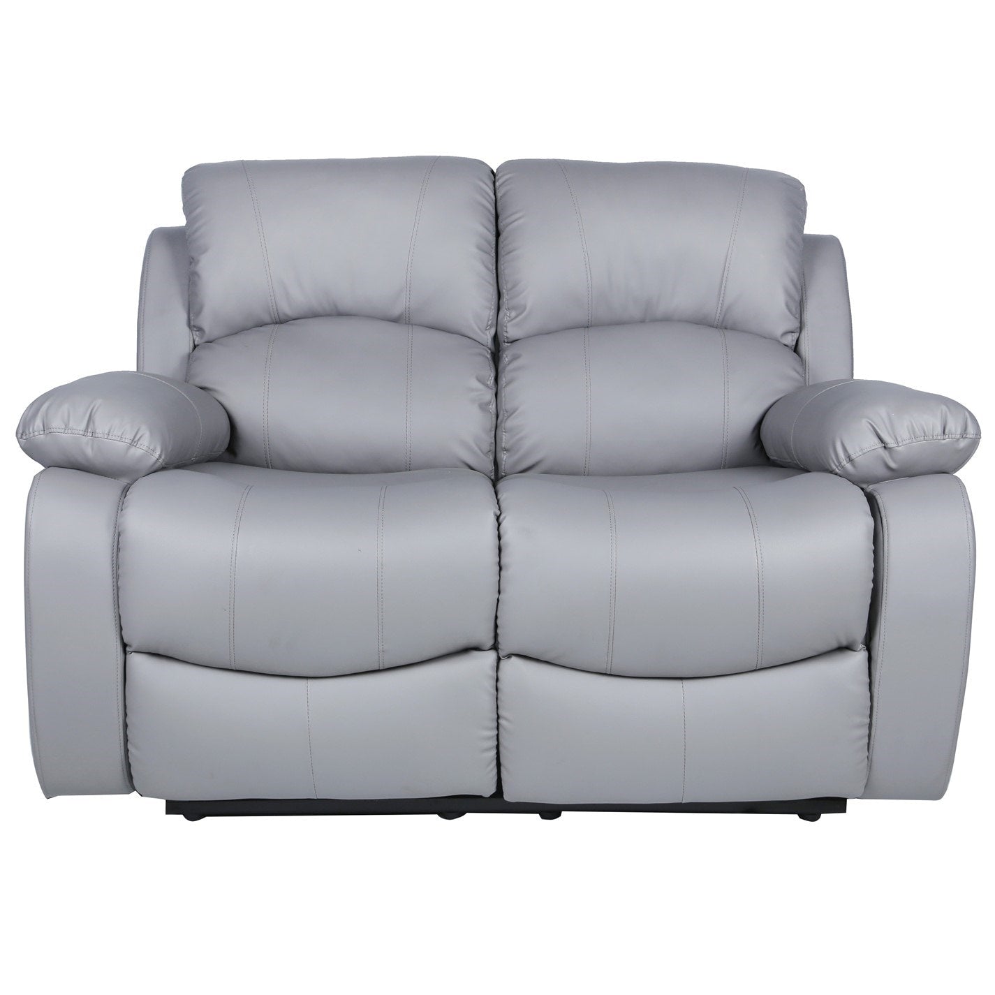 Grey Faux Leather 3 & 2 Seater Recliner Sofa