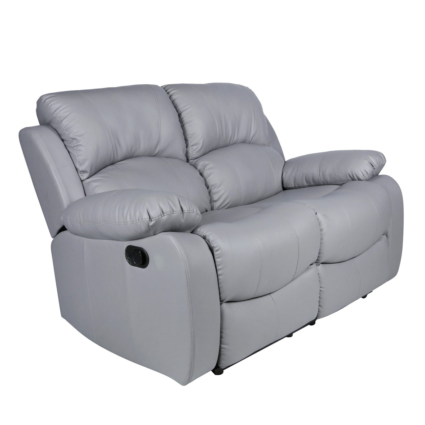 Grey Faux Leather 3 & 2 Seater Recliner Sofa