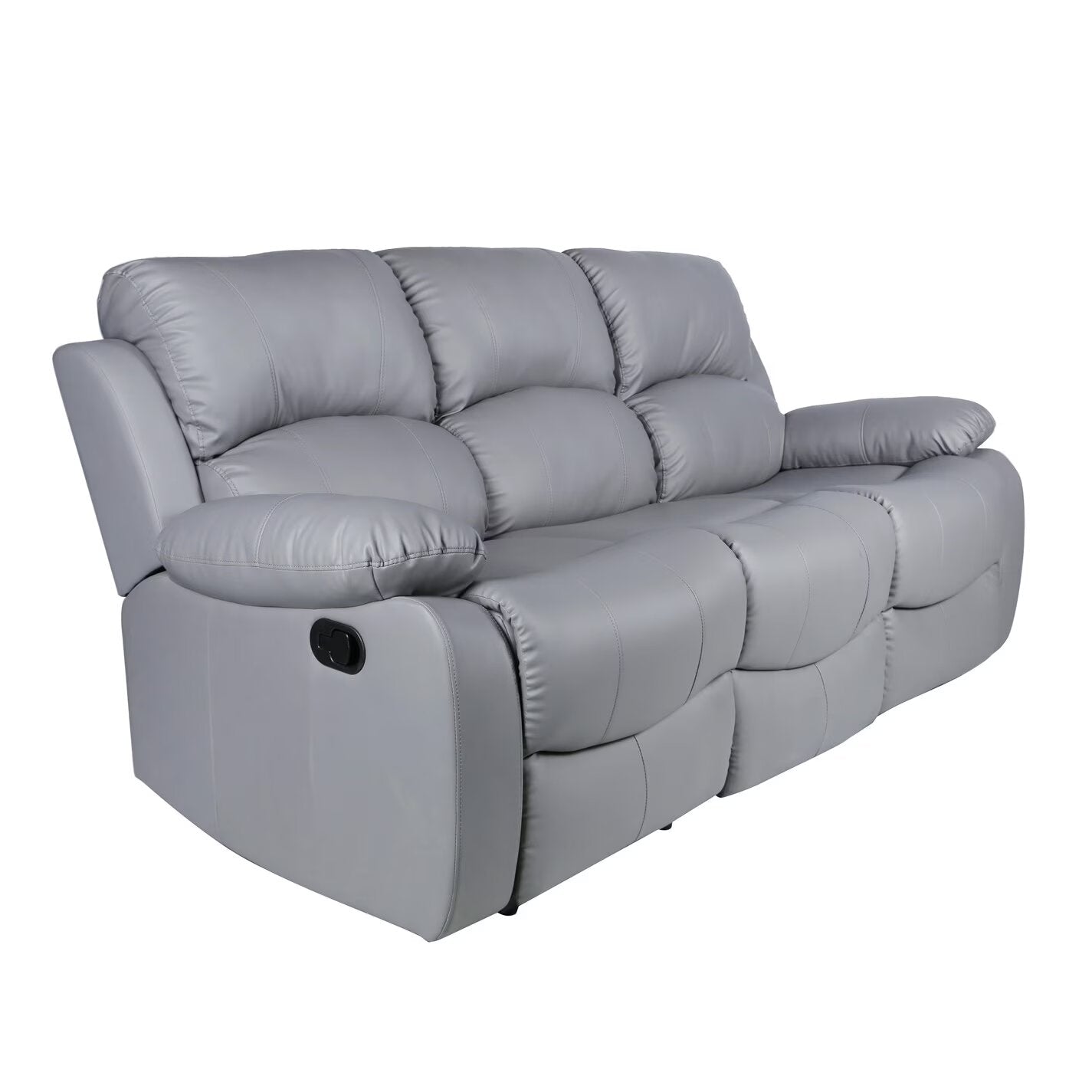 Grey Faux Leather 3 & 2 Seater Recliner Sofa