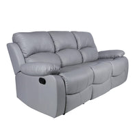 Grey Faux Leather 3 & 2 Seater Recliner Sofa