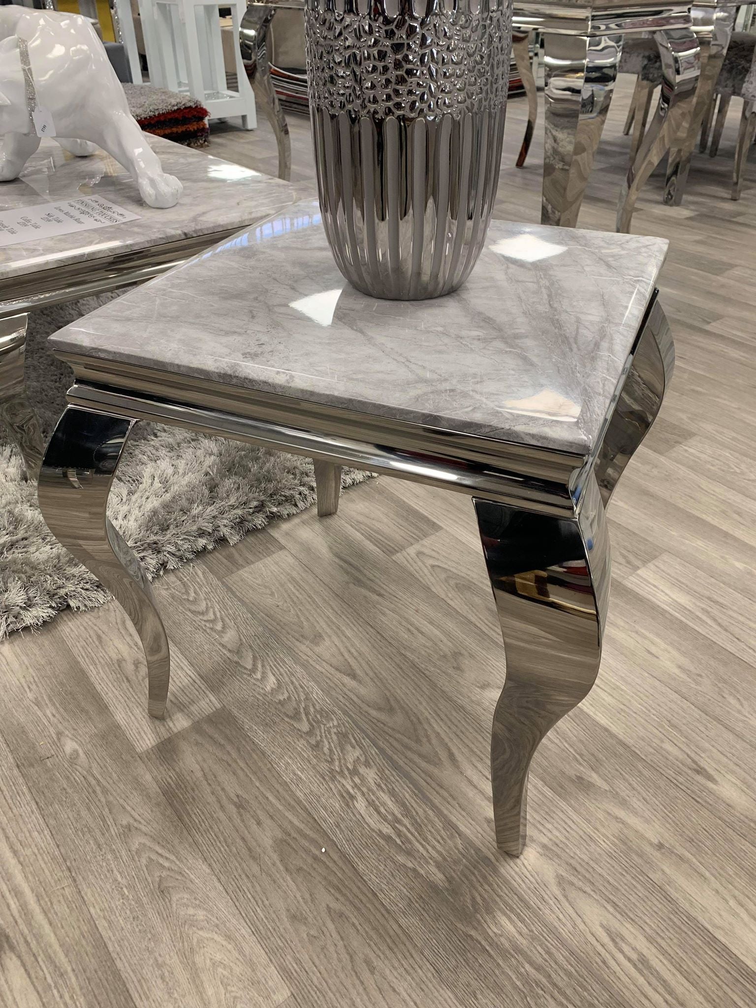 Grey Marble Lamp Table