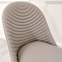 Alba Leather Dining Chair In Grey