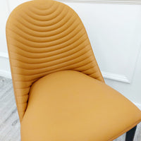 Alba Leather Dining Chair In Tan