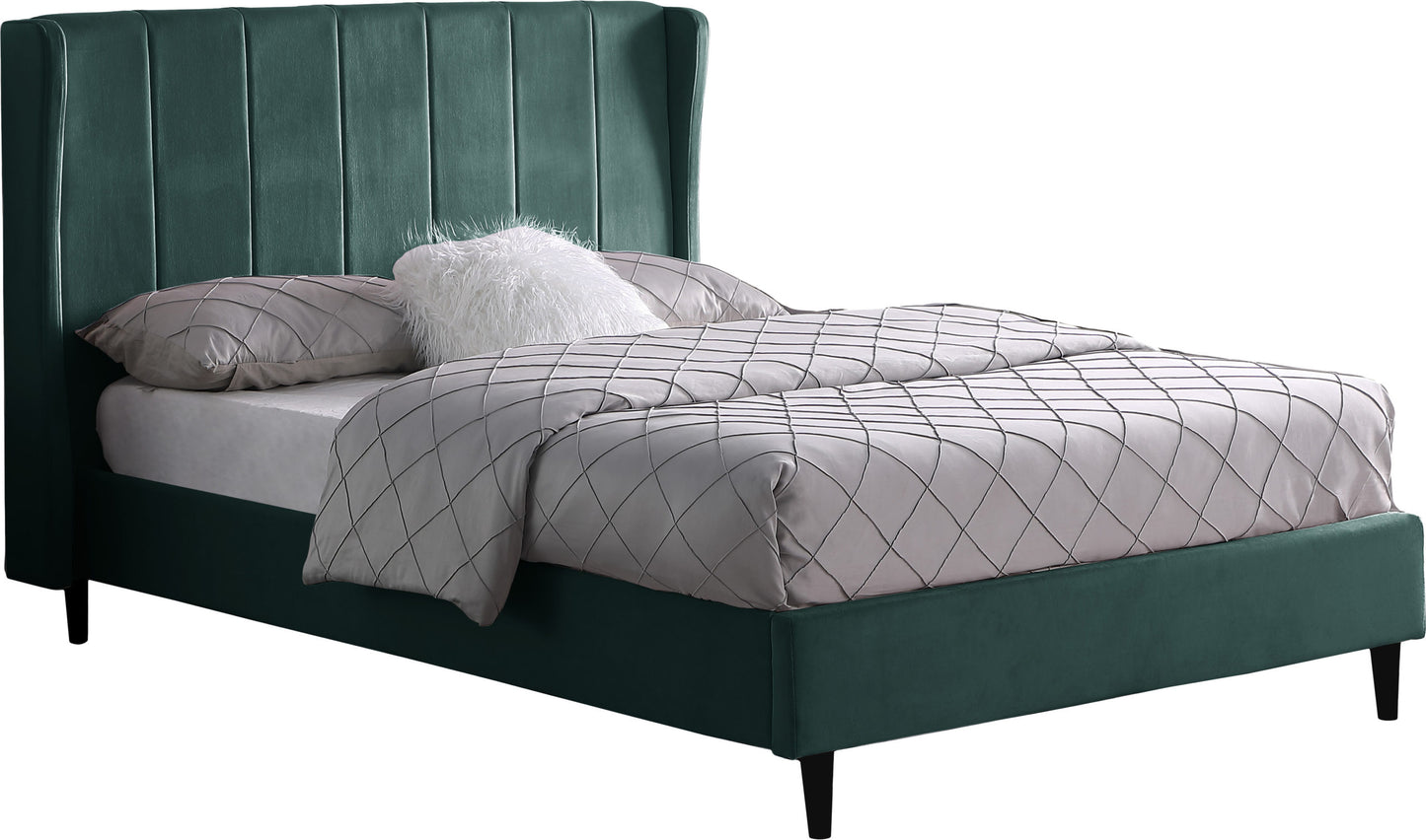 Amelia 5' Bed - Green Velvet Fabric