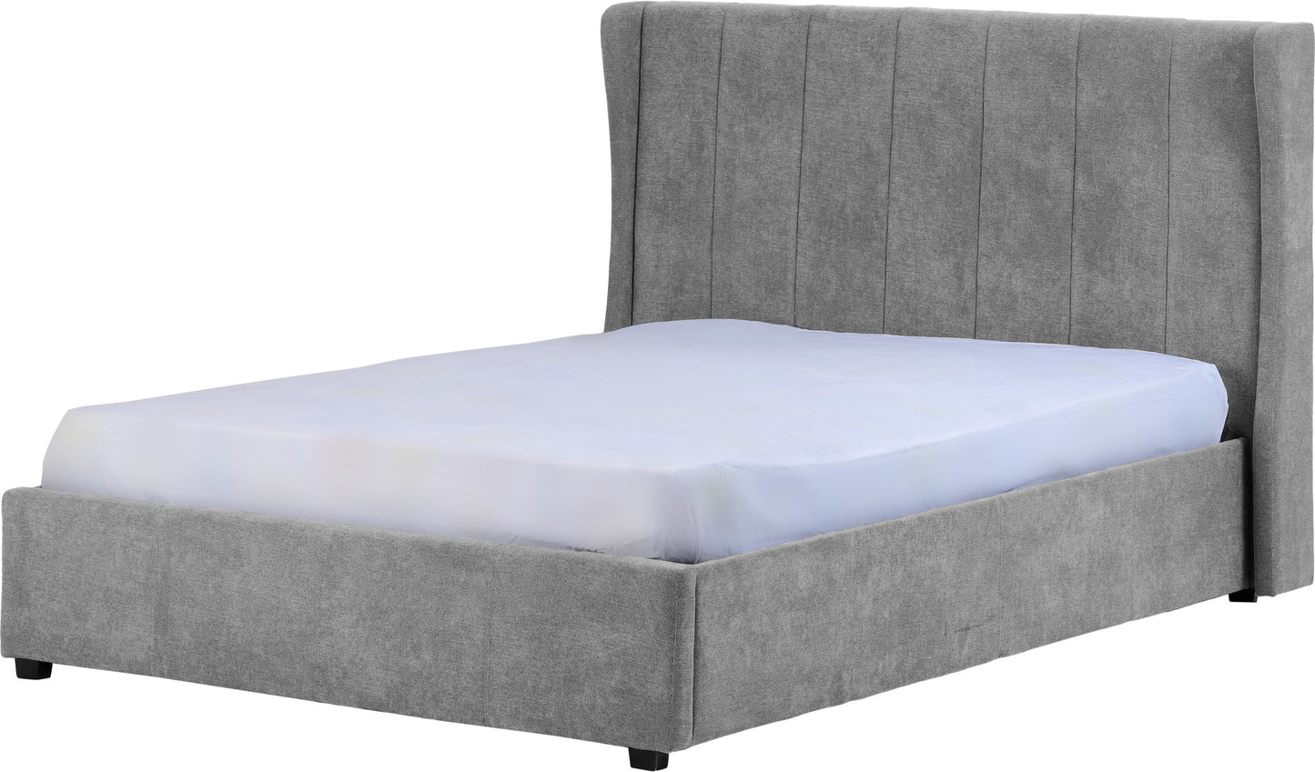 Amelia Plus 4'6" Storage Bed Dark Grey Fabric