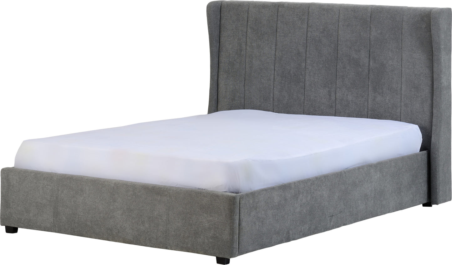 Amelia Plus 4'6" Storage Bed Dark Grey Fabric