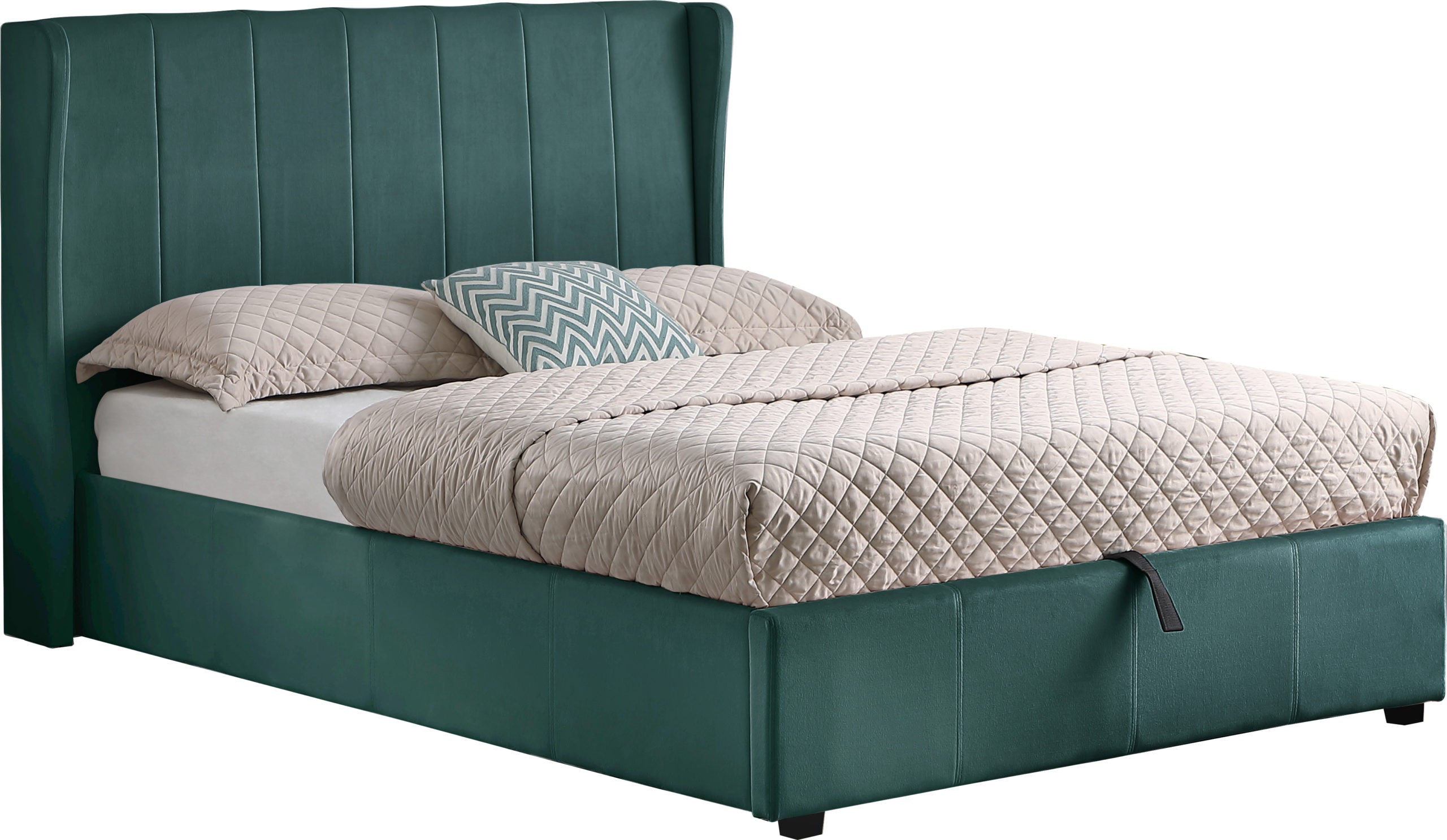 Amelia 4'6" Bed - Green Velvet Fabric