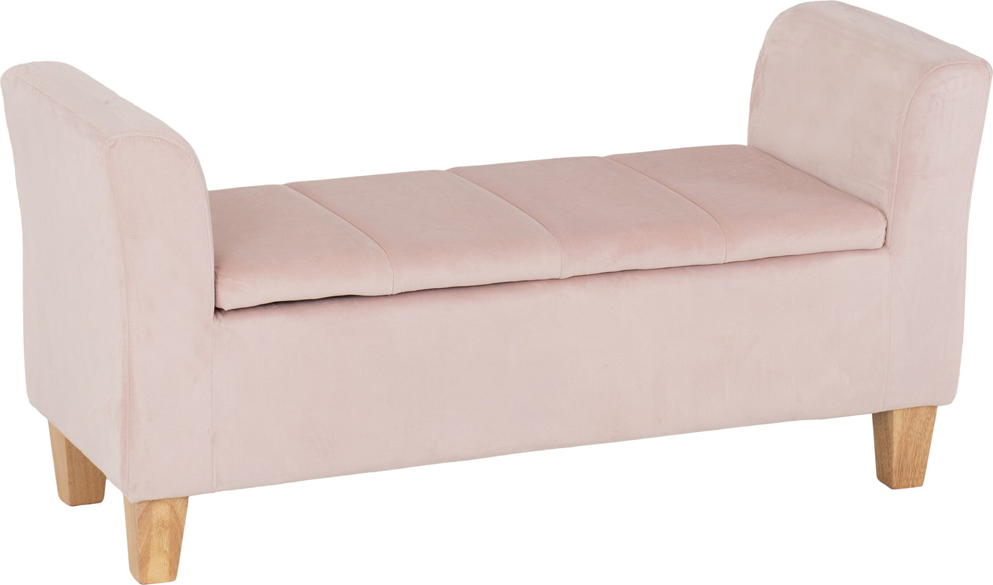 AMELIA STORAGE OTTOMAN - PINK VELVET FABRIC