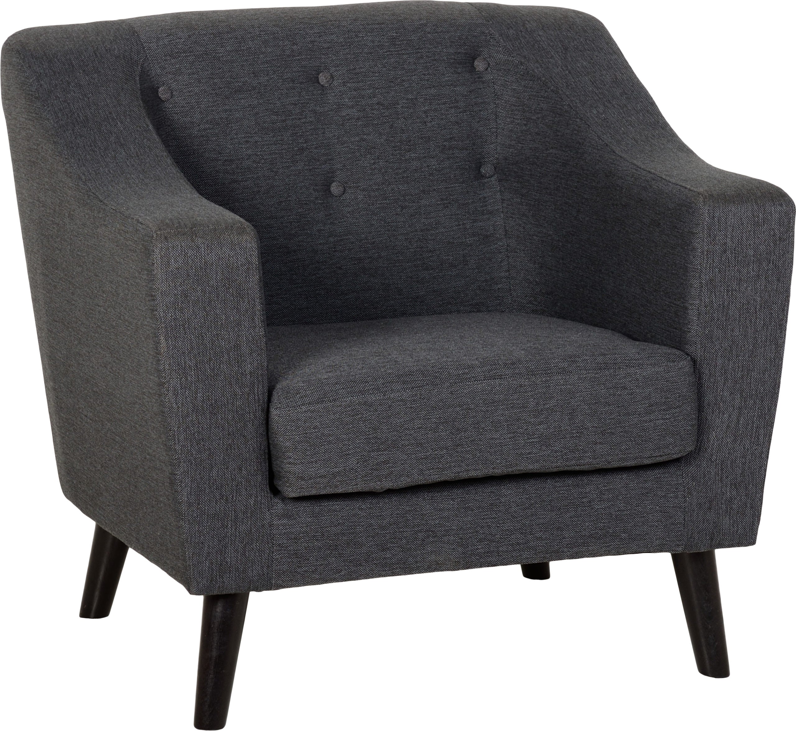 ASHLEY 1 SEATER SOFA - DARK GREY FABRIC