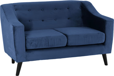 ASHLEY 2 SEATER SOFA - BLUE VELVET FABRIC