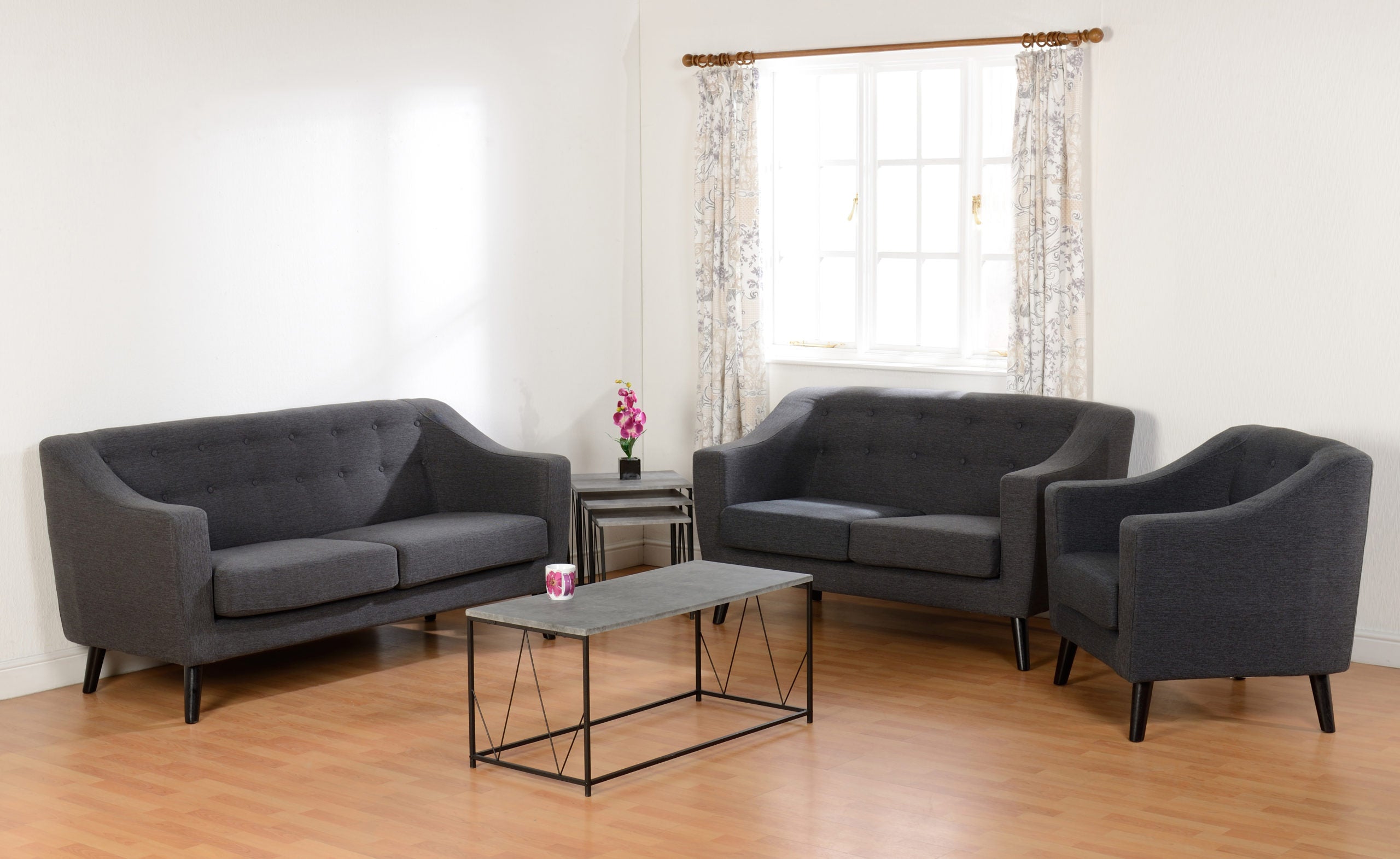 Ashley 3 Seater Sofa Dark Grey