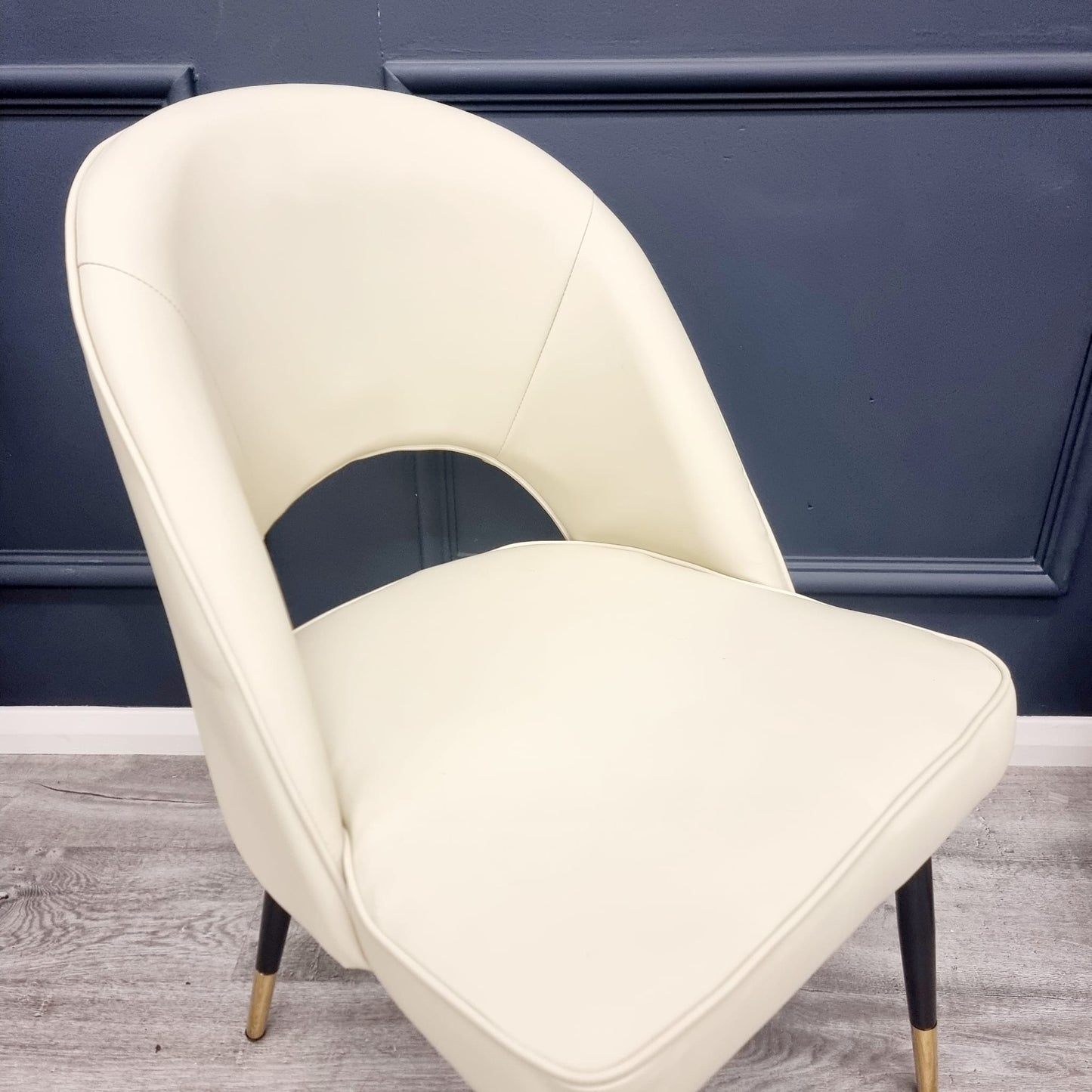 Astra Dining Chair in Cream Leather