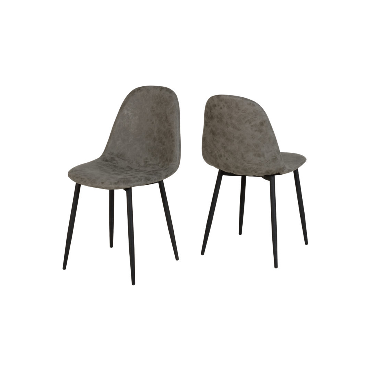 ATHENS CHAIR (BOX OF 2) - GREY FAUX LEATHER