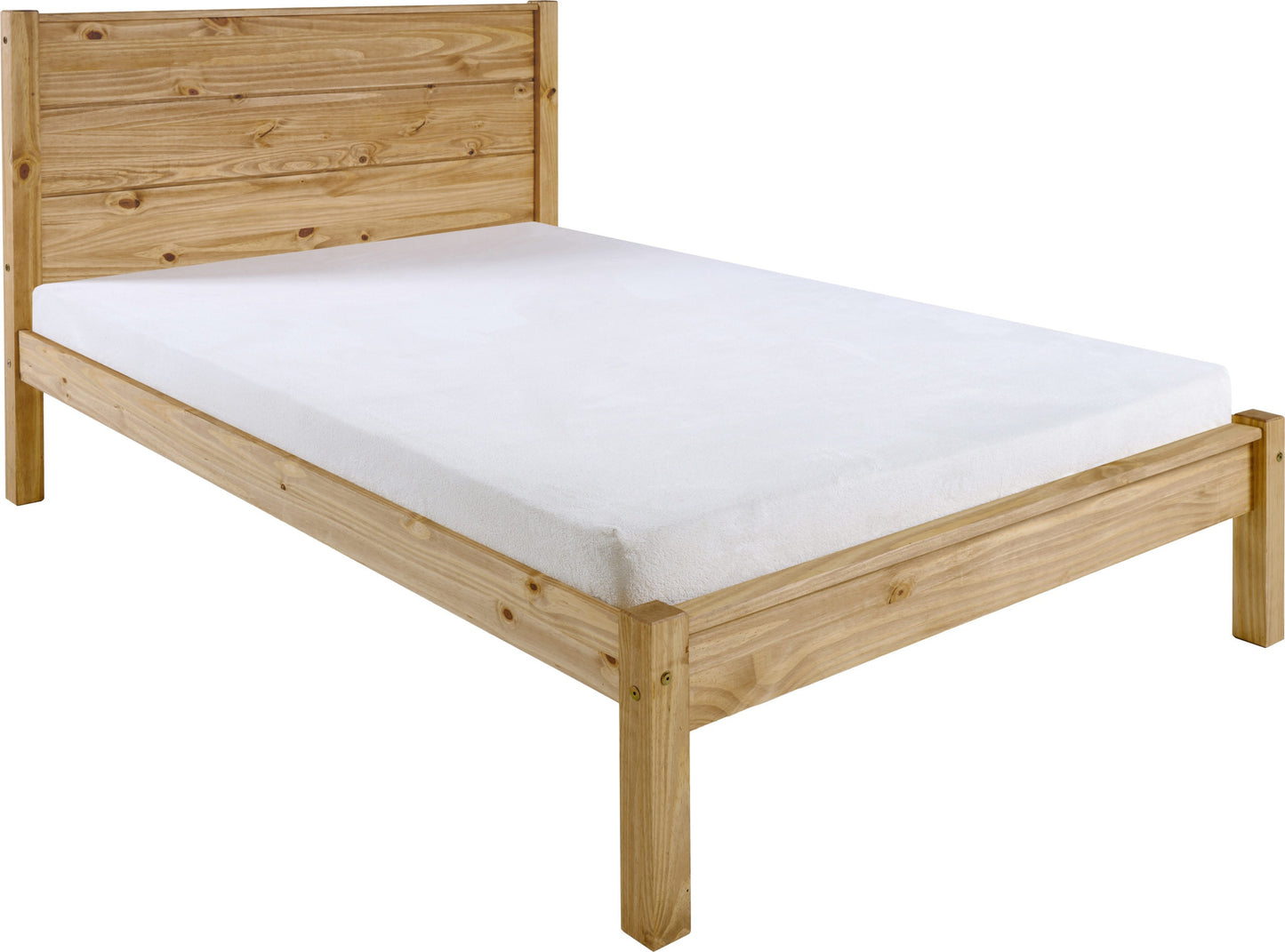 BARTON 4'6" BED  - WAXED PINE