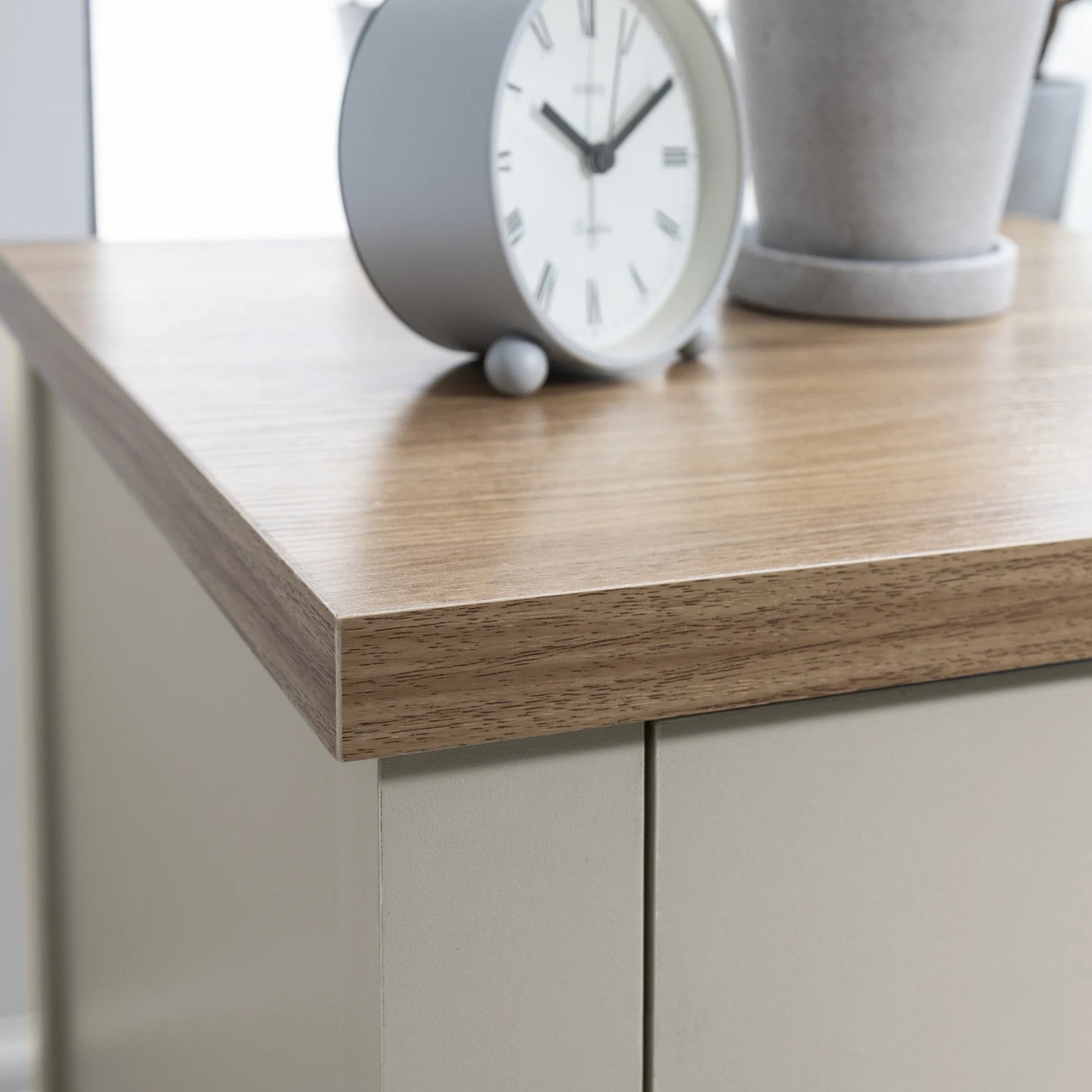 Lucca Grey & Oak Bedside Table 3 Drawer