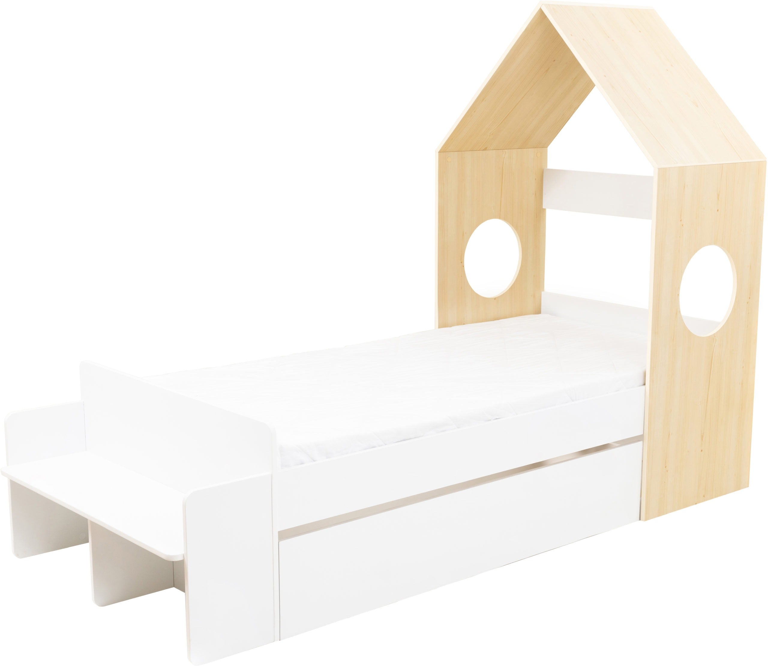 CODY 1 DRAWER HOUSE BED - WHITE/PINE EFFECT