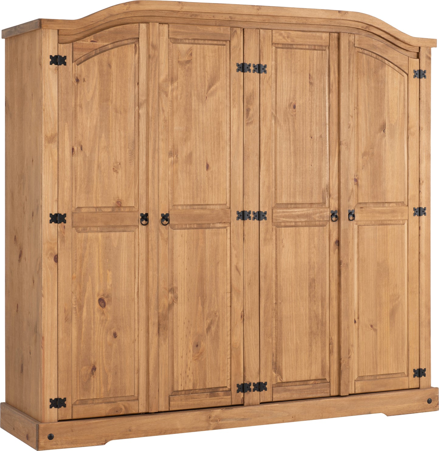 CORONA 4 DOOR WARDROBE - DISTRESSED WAXED PINE