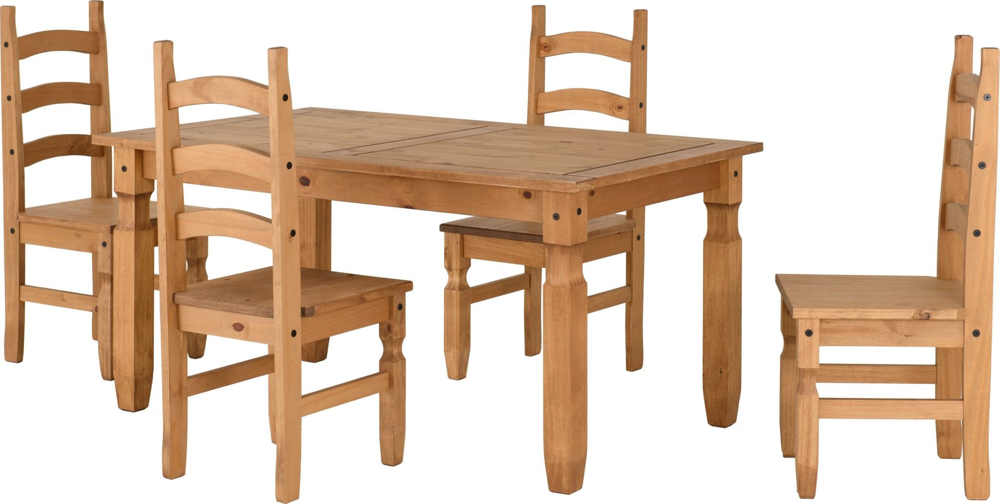 CORONA 5' DINING SET - DISTRESSED WAXED PINE