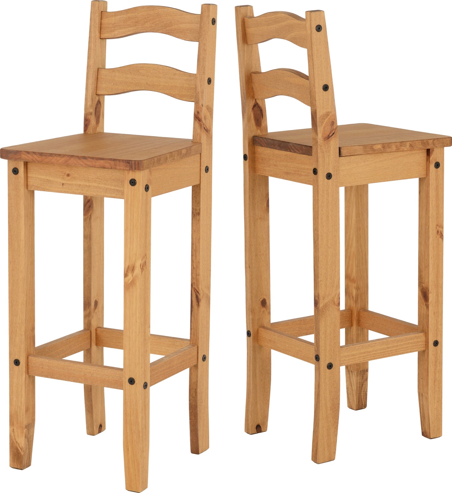 CORONA BAR CHAIR (BOX OF 2) - DISTRESSED WAXED PINE