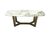 Oval Ceramic Gold Coffee Table