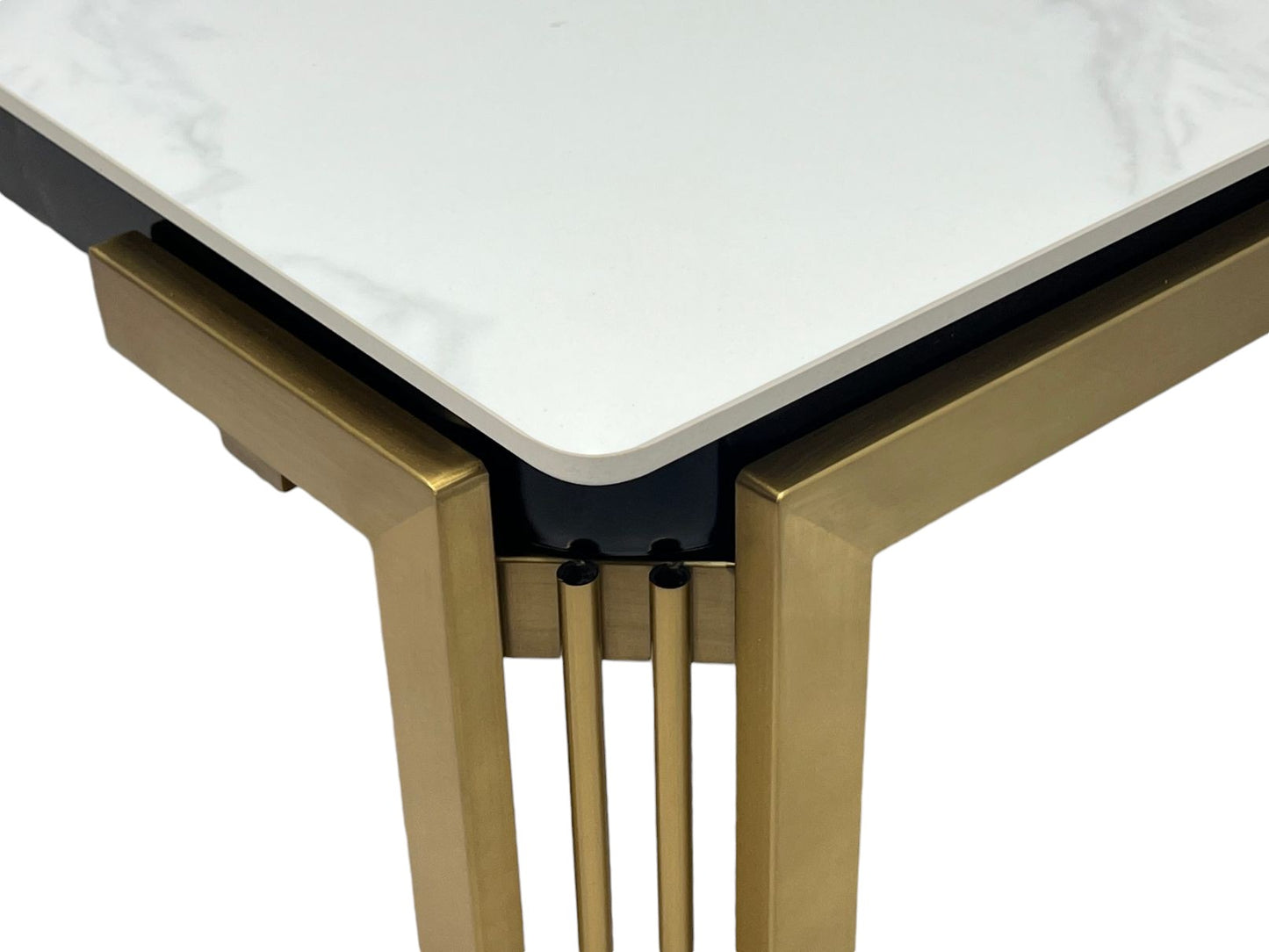 Rectangle Ceramic Cream & Gold Coffee Table