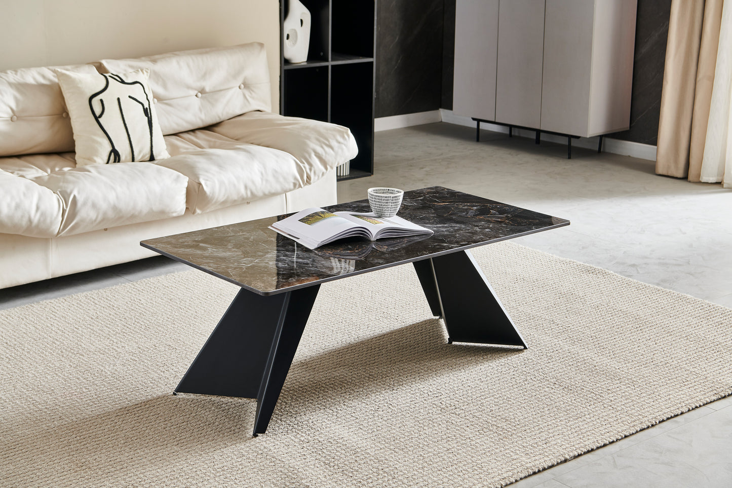 Black & Gold Ceramic Coffee Table