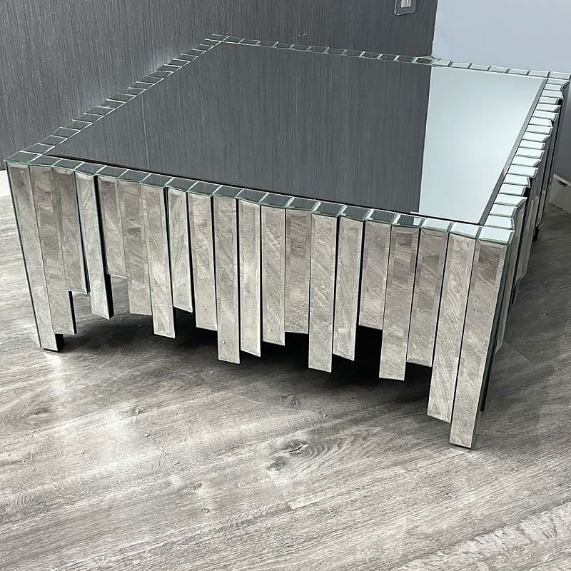 Mirrored 2 Drawer Large Piano Coffee Table