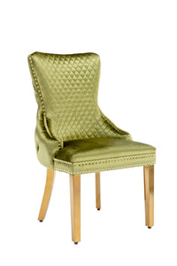 Victoria Green Gold Lion Dining Chair