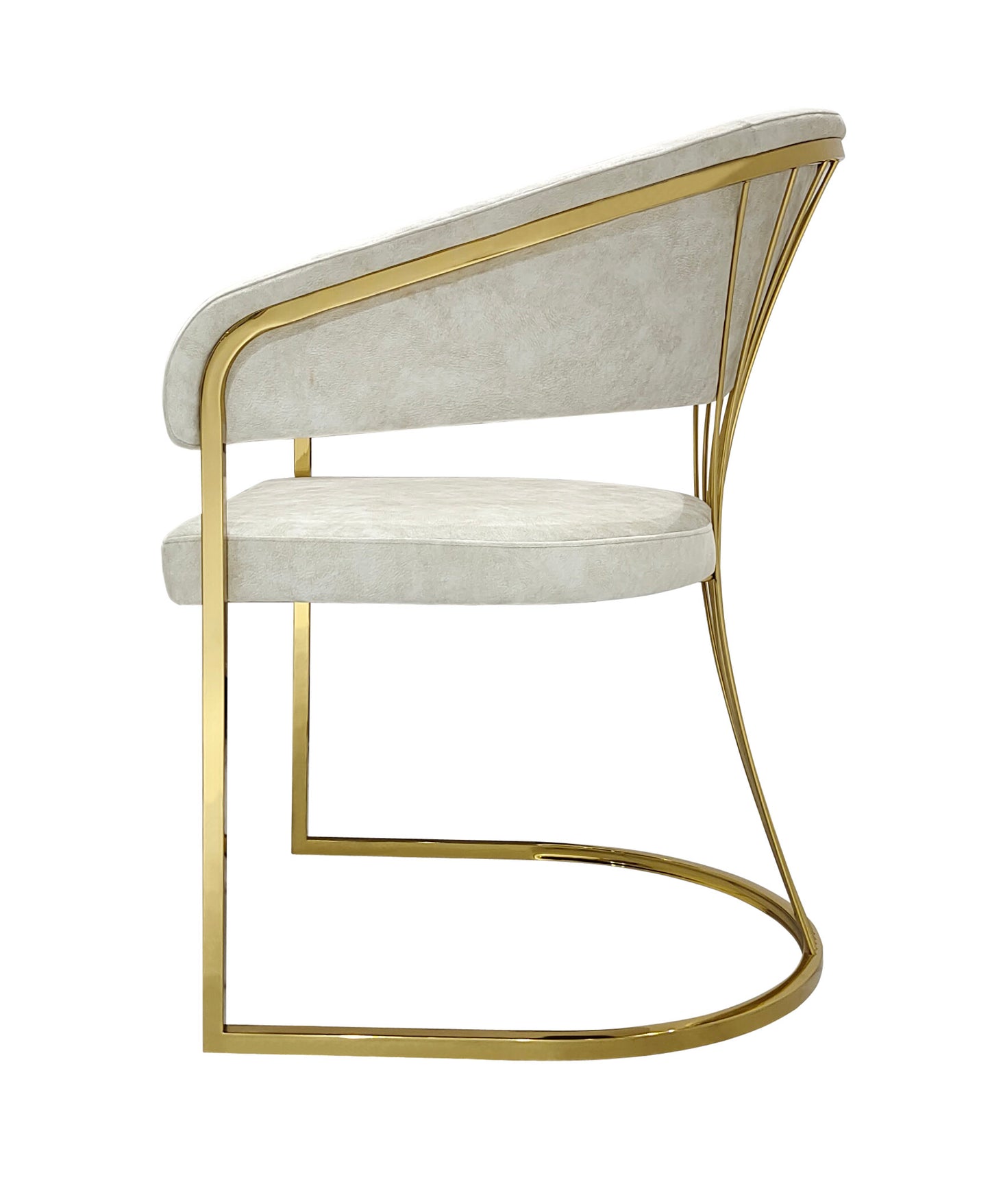 Premium Cream Leathaire Fabric Dining Chair