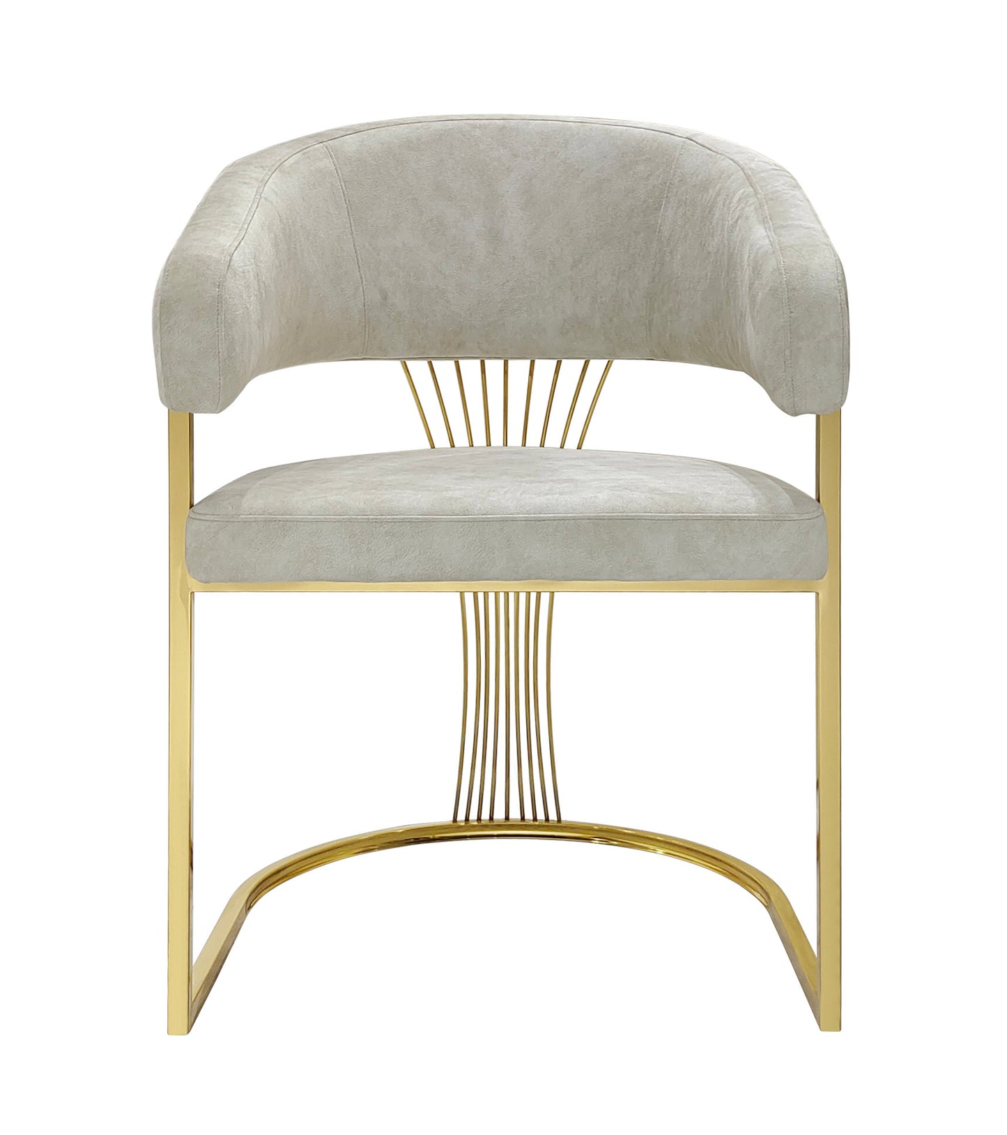 Premium Cream Leathaire Fabric Dining Chair