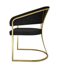 Premium Black Leathaire Fabric Dining Chair