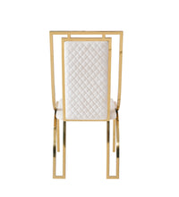 Set of 2 Plush Velvet Fabric Cream & Gold Dining Chair