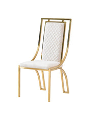 Set of 2 Plush Velvet Fabric Cream & Gold Dining Chair