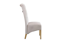 Set of 2 Cream & Gold Square Knocker Dining Chair