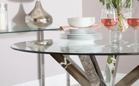 Plaza Round Chrome and Glass Dining Table