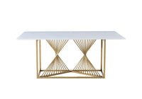 White Ceramic Gold Table