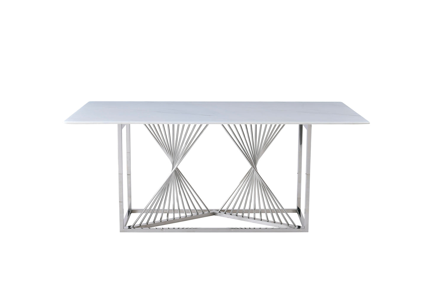 White Ceramic Silver Table