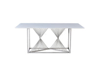 White Ceramic Silver Table