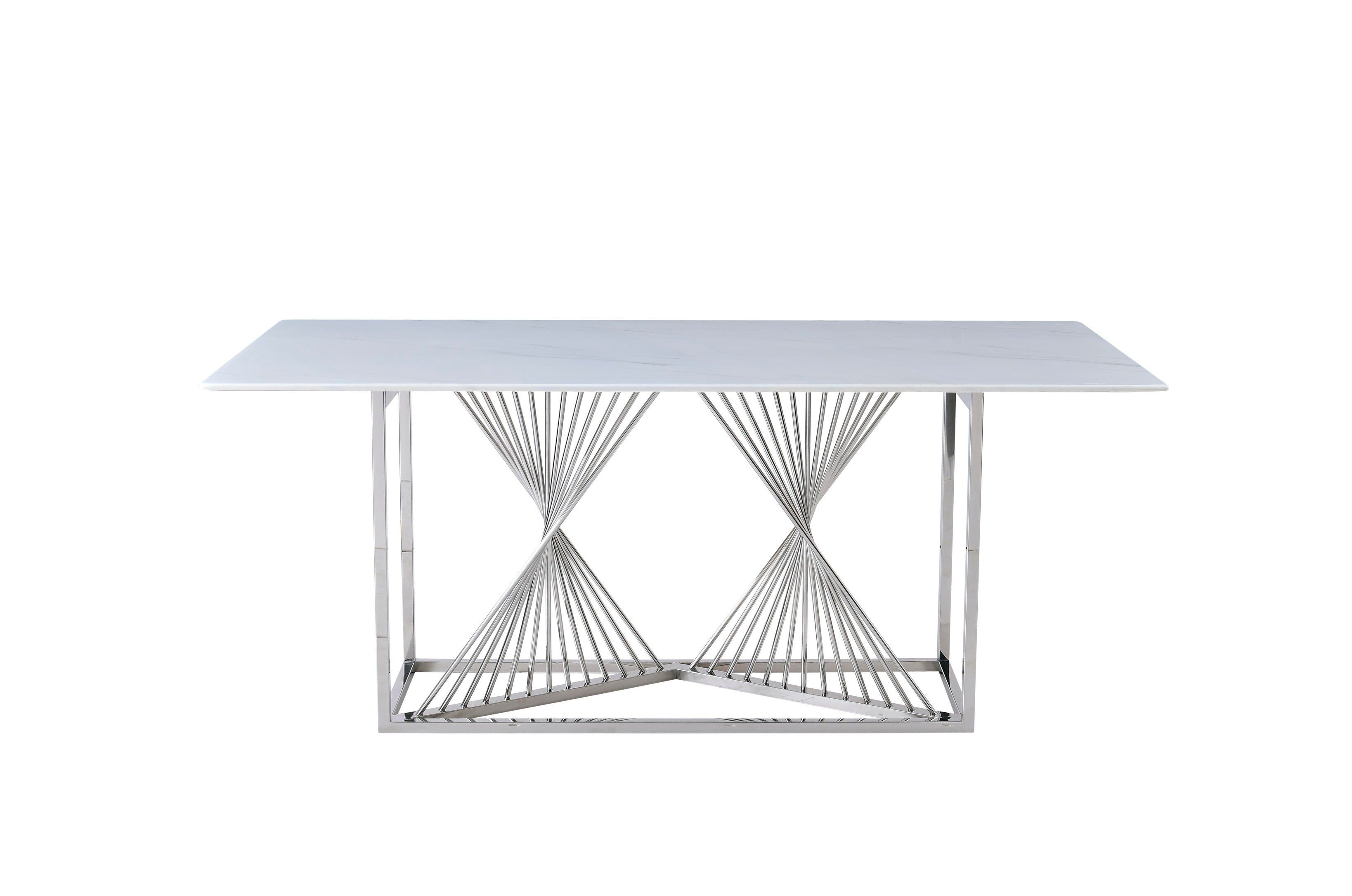 White Ceramic Silver Table